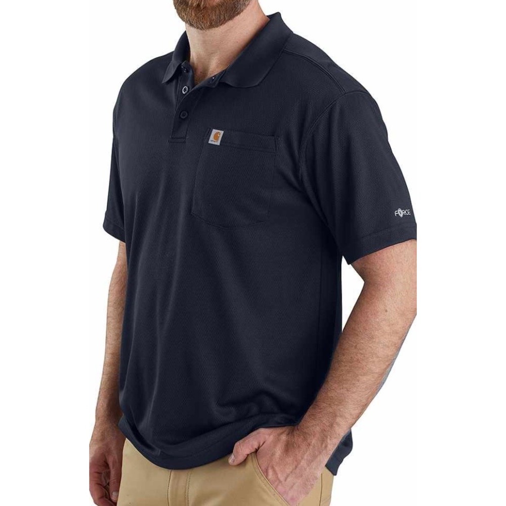 Carrhartt Force Relax Fit Polo Shirt Blue Size S